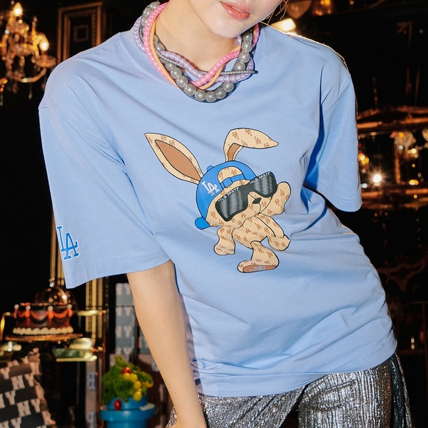 Áo Thun MLB New Year Rabbit LA Dodgers L.Purple