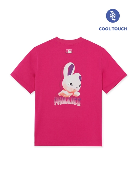 Áo Thun MLB Oversized Short-Sleeve T-Shirt Featuring Bernie's Back Graphic Philadelphia Phillies Pink