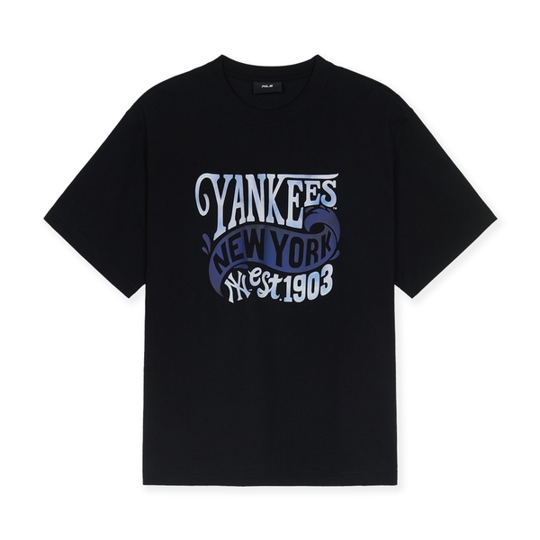 Áo Thun MLB Summer Letter Graphic Overfit Short Sleeve T-Shirt New York Yankees Black