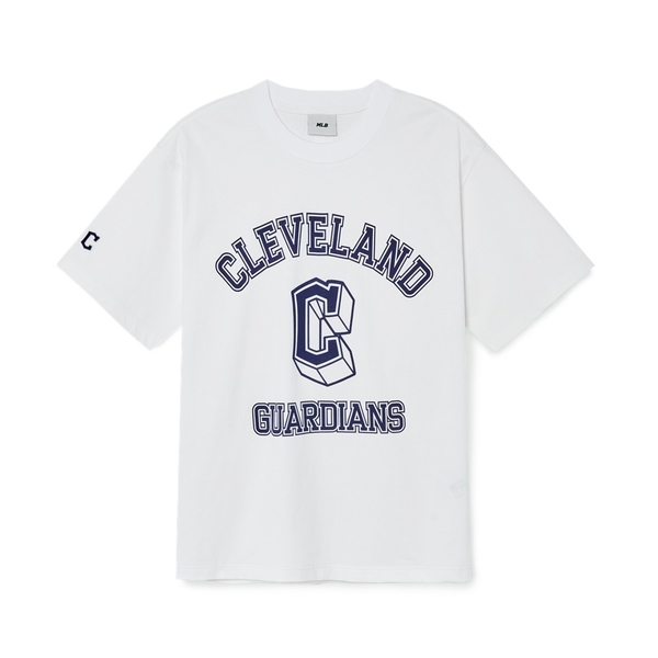 Áo Thun MLB Varsity Overfit Cleveland Guardians White