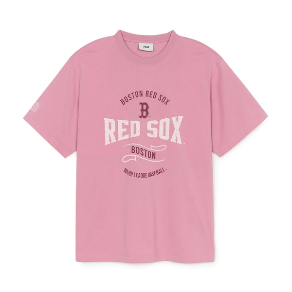 Áo Thun MLB Varsity Vintage Color Graphic Overfit Short Sleeve T-Shirt Boston Red Sox Pink