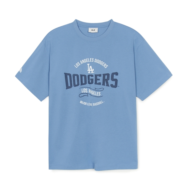 Áo Thun MLB Varsity Vintage Color Graphic Overfit Short Sleeve T-Shirt LA Dodgers Blue