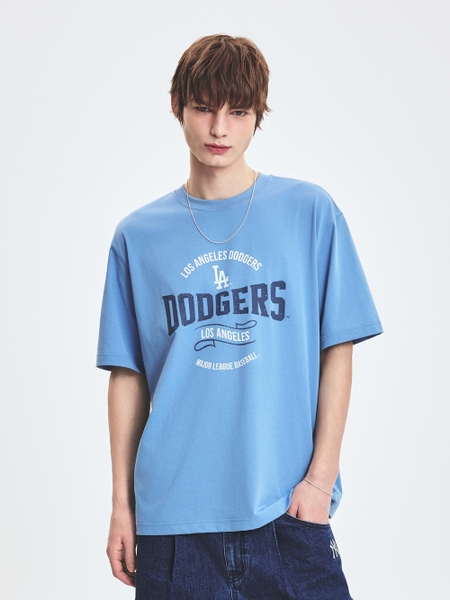 Áo Thun MLB Varsity Vintage Color Graphic Overfit Short Sleeve T-Shirt LA Dodgers Blue