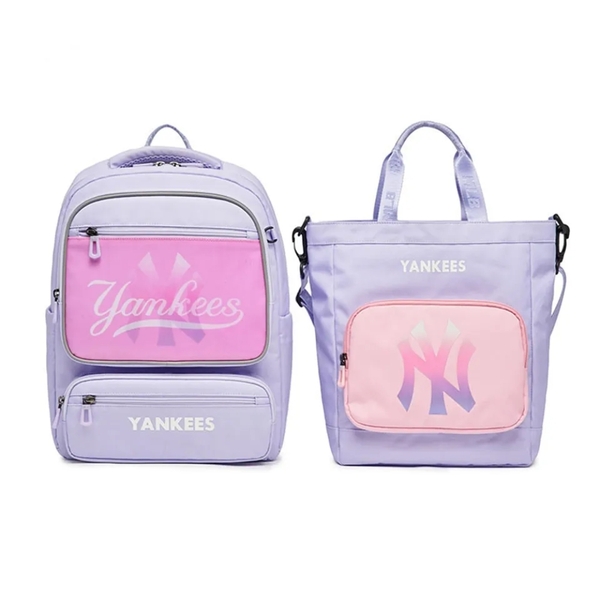Balo MLB [KIDS] Backpack Children's School Bag Set New York Yankees Violet