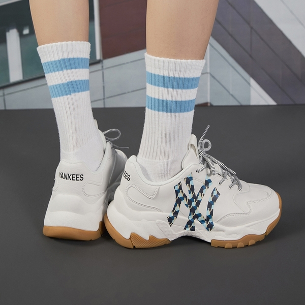 Giày MLB BigBall Chunky Cube Monogram New York Yankees White