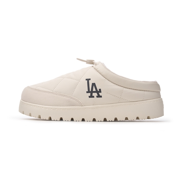 Giày MLB Korea Plush Quilted Mule LA Dodgers Cream