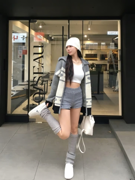 Giày MLB Korea Plush Quilted Mule LA Dodgers Cream