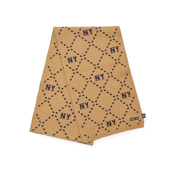 Khăn Quàng Cổ MLB Monogram Scarf Collection New York Yankees Beige