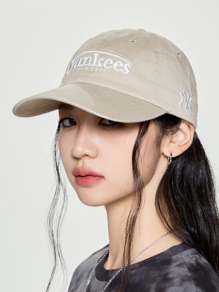 Mũ Lưỡi Trai MLB Jelly Unstructured Ball Cap New York Yankees Beige [Karina PICK]