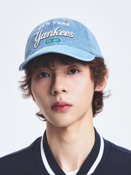 Mũ Lưỡi Trai MLB Color Denim Unstructured Ball Cap New York Yankees Blue