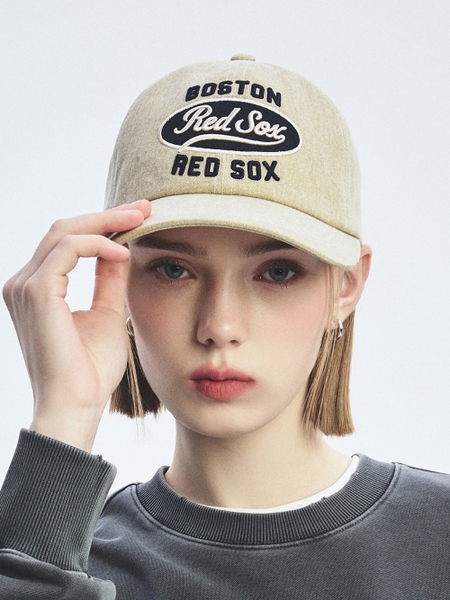 Mũ Lưỡi Trai MLB Varsity Vintage Oval Stitch Unstructured Ball Cap Boston Red Sox Beige