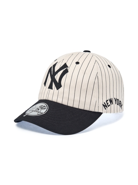 Mũ Lưỡi Trai MLB Signature Stripe Unstructured Ball Cap New York Yankees Black [Karina PICK]