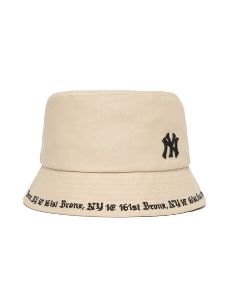 Nón Bucket MLB Gothic Bucket Hat New York Yankees New York Yankees Beige