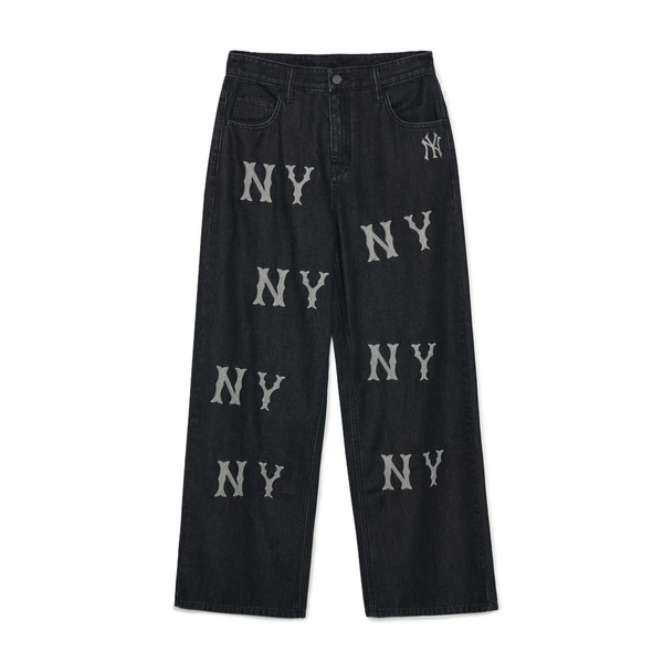 Quần Jean MLB Korea Multi Mega Logo New York Yankees Black