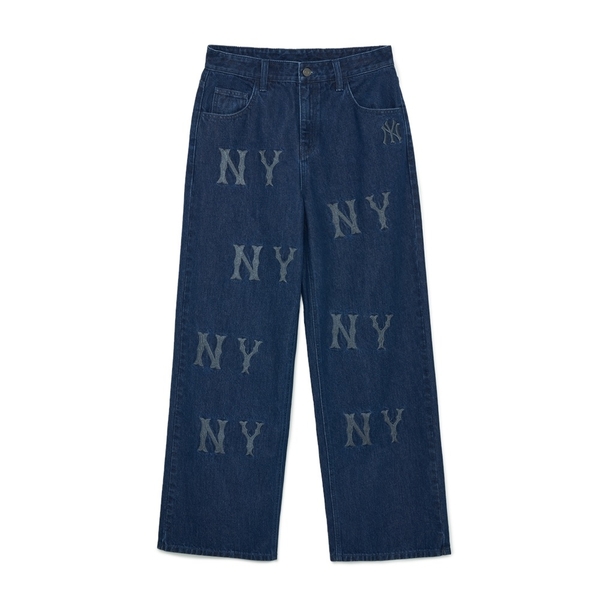 Quần Jean MLB Korea Multi Mega Logo New York Yankees Navy