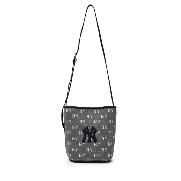 Túi MLB Classic Mono Vintage Denim Bucket Bag New York Yankees Grey