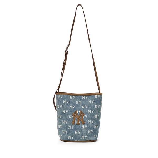Túi MLB Classic Mono Vintage Denim Bucket Bag New York Yankees Blue