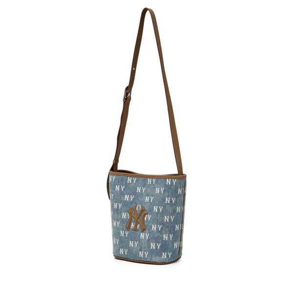 Túi MLB Classic Mono Vintage Denim Bucket Bag New York Yankees Blue