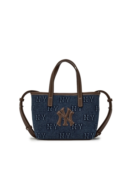 Túi MLB Classic Mono Denim Embossed Mini Crossbody Bag New York Yankees Indigo