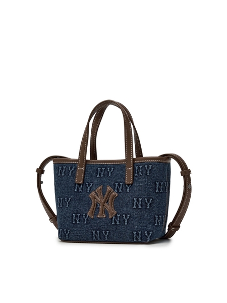 Túi MLB Classic Mono Denim Embossed Mini Crossbody Bag New York Yankees Indigo