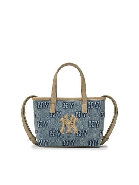 Túi MLB Classic Mono Denim Embossed Mini Crossbody Bag New York Yankees Blue