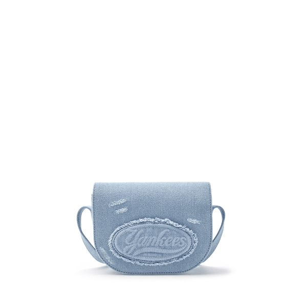 Túi MLB Lettering Vintage Denim Crossbody Bag New York Yankees Blue [Karina PICK]