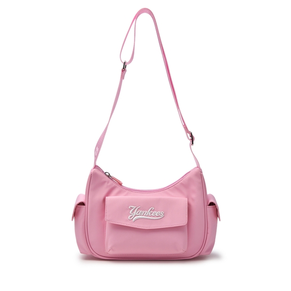 Túi MLB Varsity Nylon Hobo Bag New York Yankees Pink