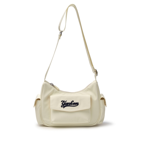 Túi MLB Varsity Nylon Hobo Bag New York Yankees Cream