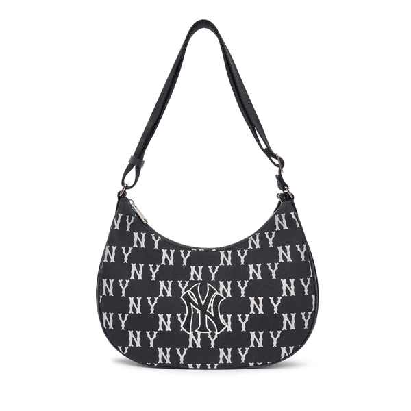 Túi MLB Classic Monogram Jacquard Large Hobo Bag New York Yankees Black