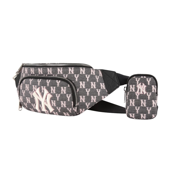 Túi MLB Monogram Jacquard Hip Sack New York Yankees Black 2021