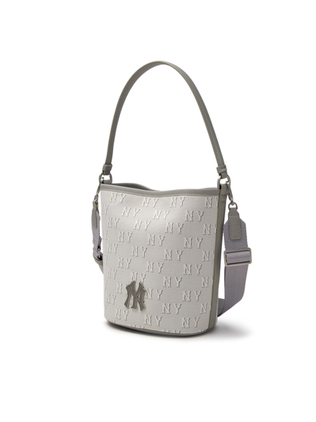 Túi MLB Korea Classic Mono Jacquard Bucket Bag New York Yankees Grey