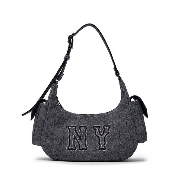 Túi MLB Korea Basic Mega Logo Denim Cargo Bag New York Yankees Black