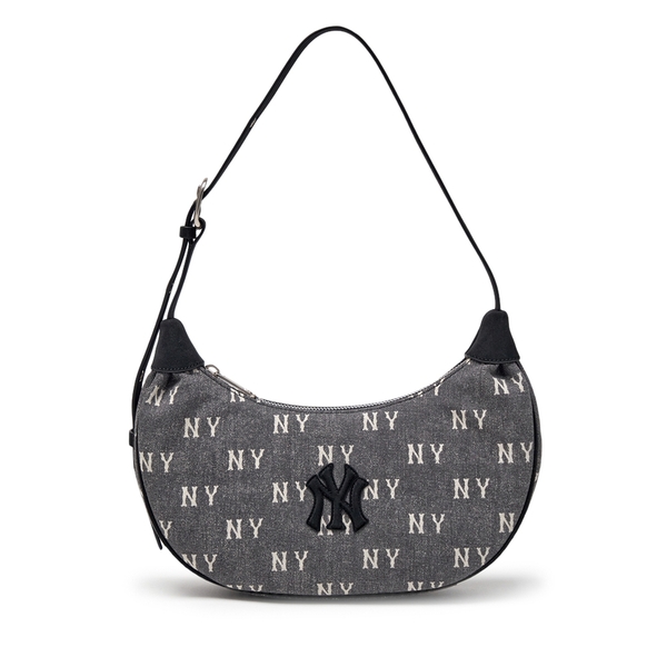 Túi MLB Classic Mono Vintage Denim Hobo Bag New York Yankees Grey