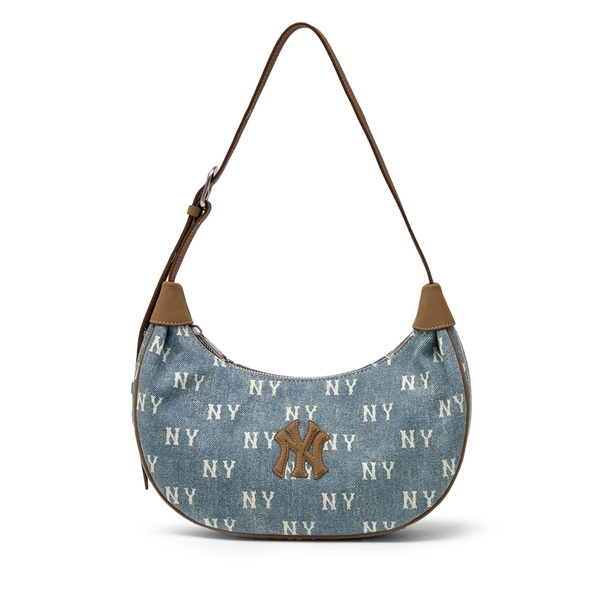 Túi MLB Classic Mono Vintage Denim Hobo Bag New York Yankees Blue