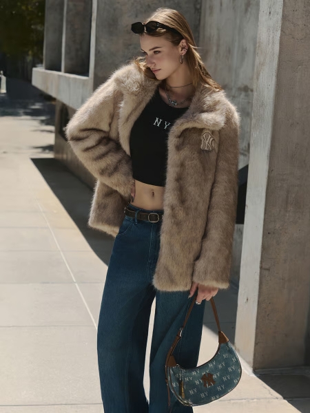 Túi MLB Classic Mono Vintage Denim Hobo Bag New York Yankees Blue