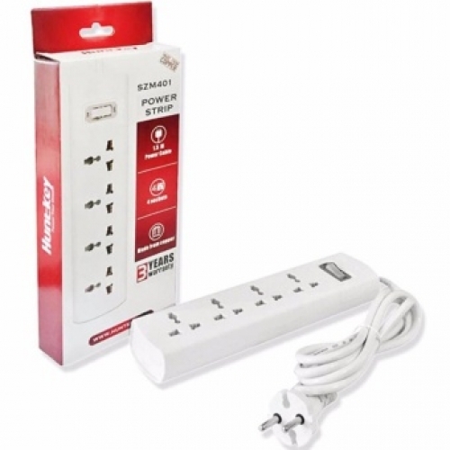 Ổ cắm điện HUNTKEY SZM401 Power Strip 4 lỗ cắm 1 công tắc