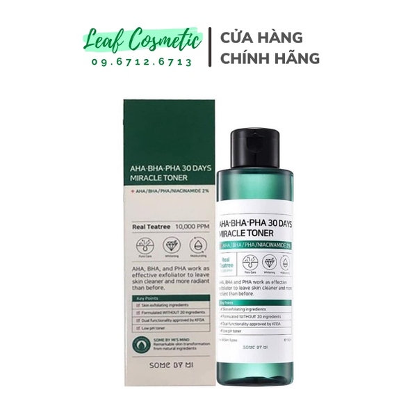 Nước Hoa Hồng Some By Mi AHA-BHA-PHA Cho Da Mụn Miracle Toner AHA-BHA-PHA 30 Days