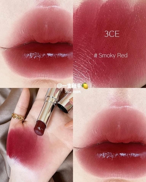 Son dưỡng 3CE Glow Lip Color Smoky Red - Đỏ Rượu