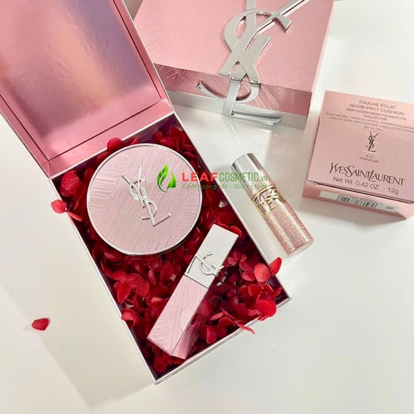Set YSL cushion và son Vinyl Cream vân hồng Lễ Thất Tịch 2026