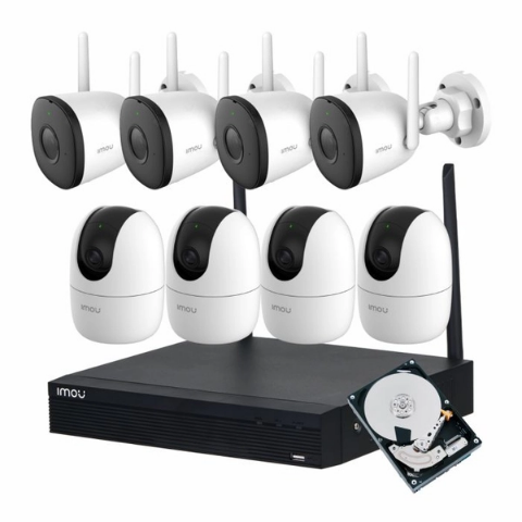 (IMOU) Bộ Kit 8 Camera Xoay Trong Nhà Và Cố Định Ngoài Trời (2MP)