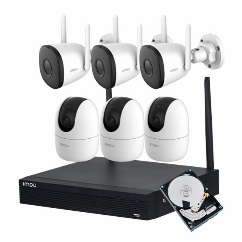 (IMOU) Bộ Kit 6 Camera Xoay Trong Nhà Và Cố Định Ngoài Trời (2MP)