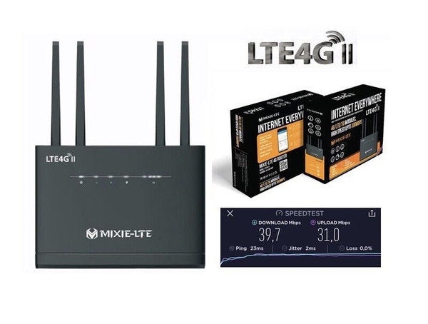 Bộ Phát WiFi 4G MIXIE LTE II (4 Cổng Lan - 4 Antena Wifi)