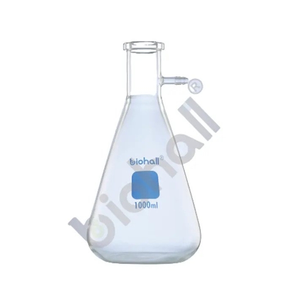 Bình tam giác có nhánh Biohall chữ trắng