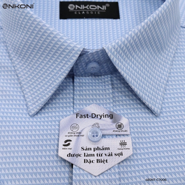 Áo Sơ Mi Ngắn Tay Classic Nhanh Khô Enkoni C7006
