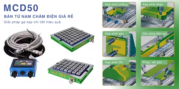 Giới thiệu bàn từ nam châm điện MCD50 giá rẻ - gá kẹp phôi hiệu quả