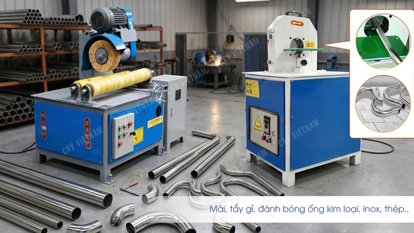 Máy mài ống thép tròn | Máy mài tẩy gỉ, đánh bóng ống inox chất lượng