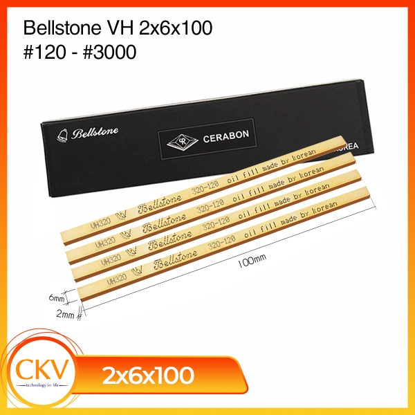 Thanh đá mài dầu Bellstone 2x6x100/VH/#120-3000/Made in Hàn Quốc