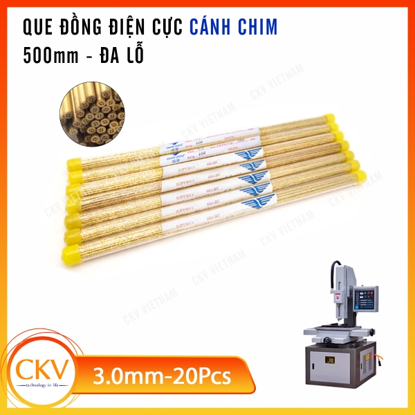 Que đồng điện cực EDM Ø3.0mm 500mm 20Pcs/hộp Cánh Chim chính hãng | CKV VIETNAM