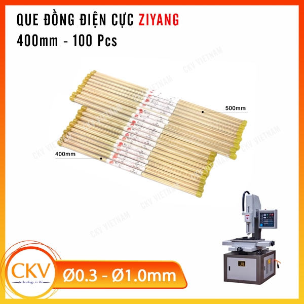 Que đồng điện cực EDM Ø0.3-1.0mm 400mm 100Pcs ZIYANG| CKV VIETNAM