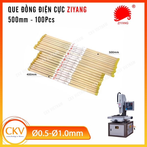 Que đồng điện cực EDM Ø0.5-1.0mm 500mm 100Pcs ZIYANG| CKV VIETNAM